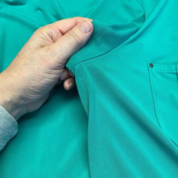Dana Buchman Womens Travel Knit Tunic Top Size XL Green Button Up Comfy Office - Picture 10 of 13